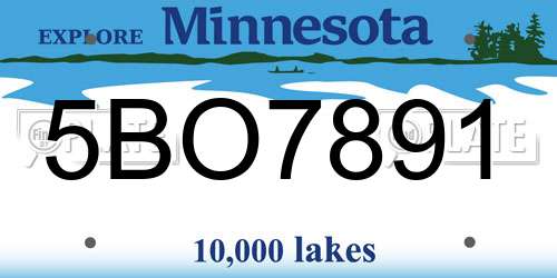 5BO7891 Minnesota License Plate