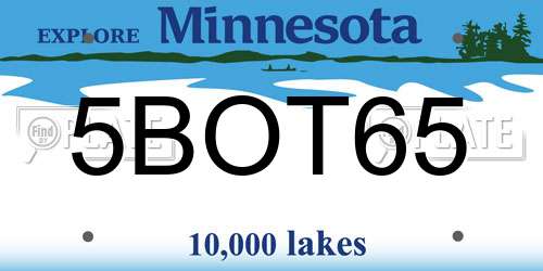 5BOT65 Minnesota License Plate