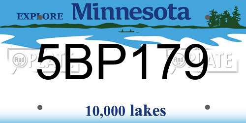 5BP179 Minnesota License Plate