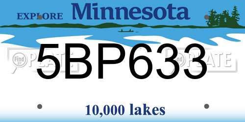 5BP633 Minnesota License Plate