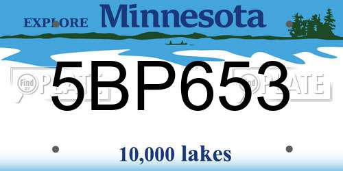 5BP653 Minnesota License Plate