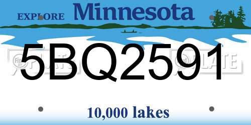 5BQ2591 Minnesota License Plate