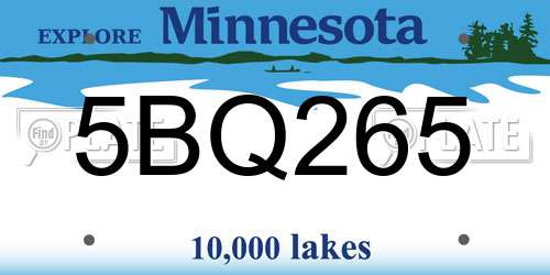 5BQ265 Minnesota License Plate