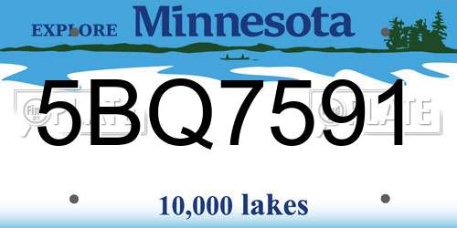 5BQ7591 Minnesota License Plate