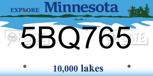 5BQ765 Minnesota License Plate