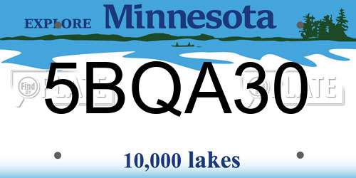 5BQA30 Minnesota License Plate