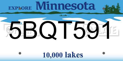 5BQT591 Minnesota License Plate