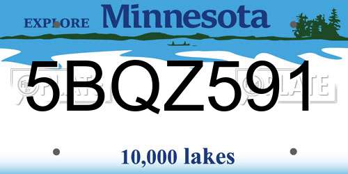 5BQZ591 Minnesota License Plate