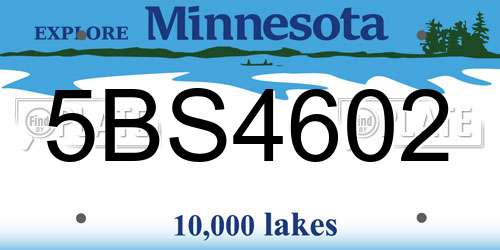 5BS4602 Minnesota License Plate