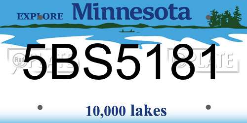 5BS5181 Minnesota License Plate