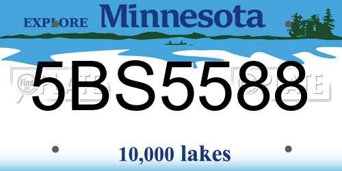 5BS5588 Minnesota License Plate