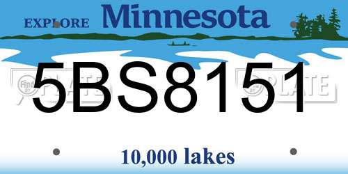 5BS8151 Minnesota License Plate