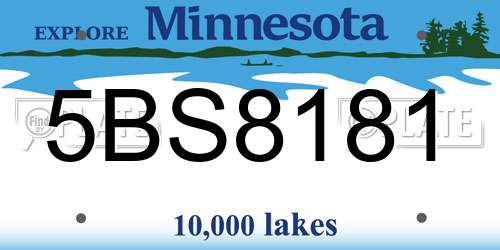 5BS8181 Minnesota License Plate