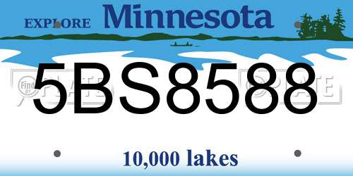 5BS8588 Minnesota License Plate