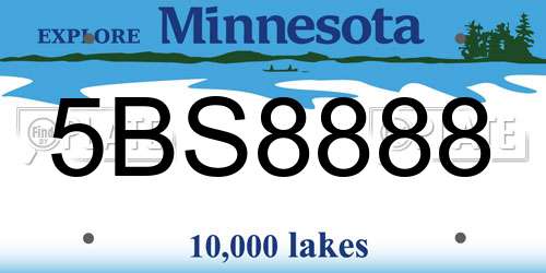 5BS8888 Minnesota License Plate