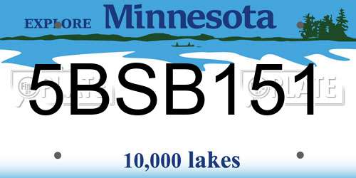 5BSB151 Minnesota License Plate