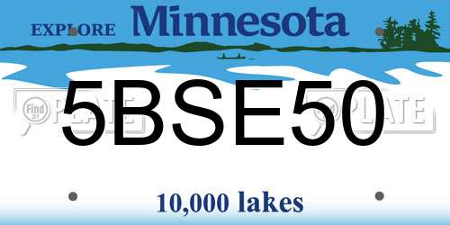 5BSE50 Minnesota License Plate