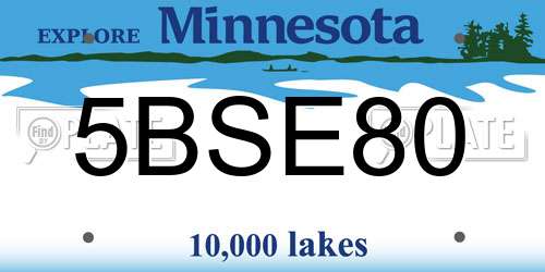 5BSE80 Minnesota License Plate