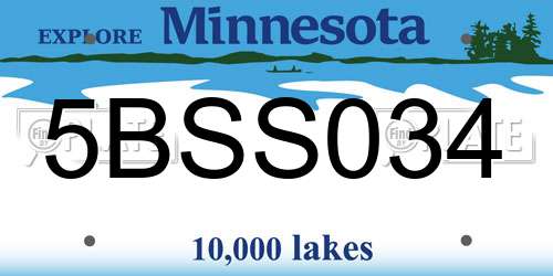 5BSS034 Minnesota License Plate