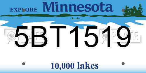 5BT1519 Minnesota License Plate