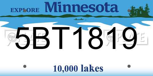 5BT1819 Minnesota License Plate