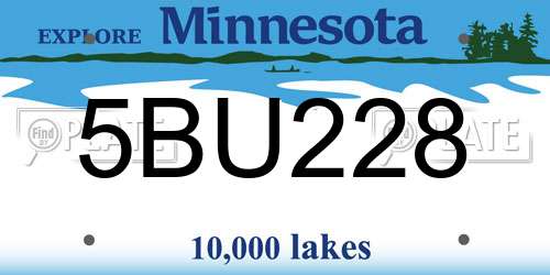 5BU228 Minnesota License Plate