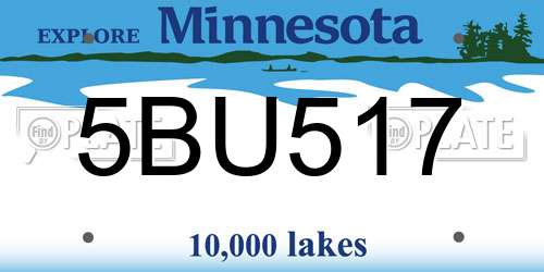 5BU517 Minnesota License Plate