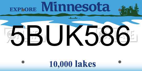5BUK586 Minnesota License Plate