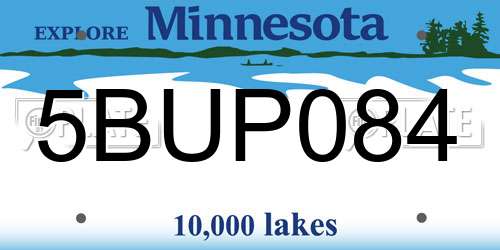 5BUP084 Minnesota License Plate