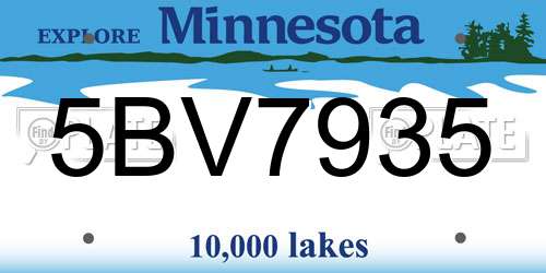 5BV7935 Minnesota License Plate