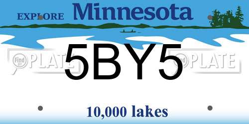 5BY5 Minnesota License Plate