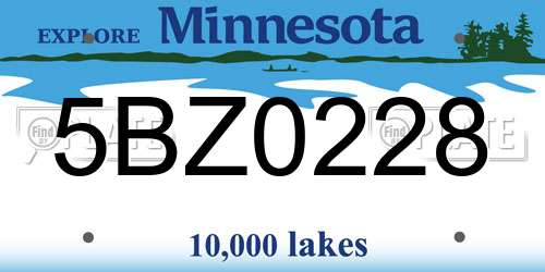 5BZ0228 Minnesota License Plate
