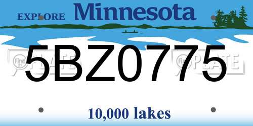 5BZ0775 Minnesota License Plate