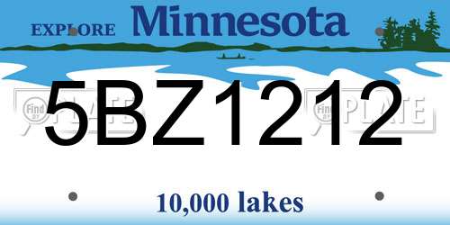 5BZ1212 Minnesota License Plate