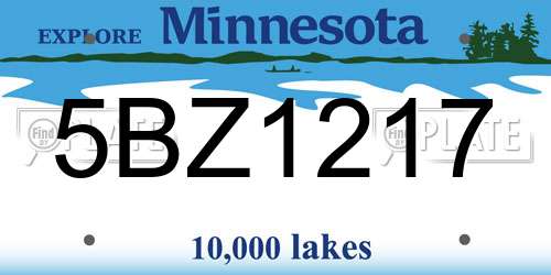 5BZ1217 Minnesota License Plate