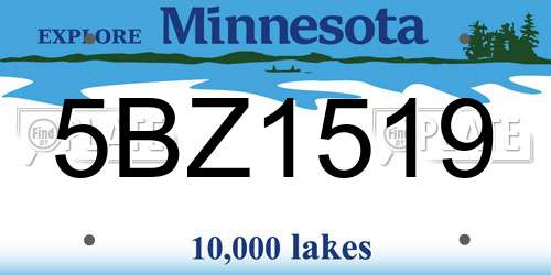 5BZ1519 Minnesota License Plate