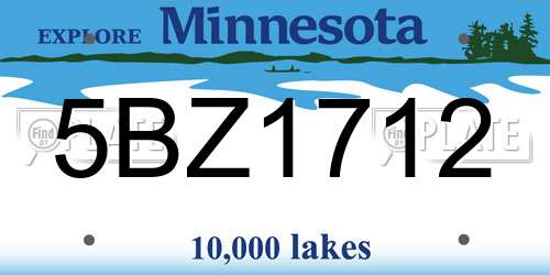 5BZ1712 Minnesota License Plate