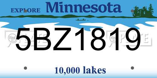 5BZ1819 Minnesota License Plate