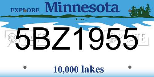 5BZ1955 Minnesota License Plate