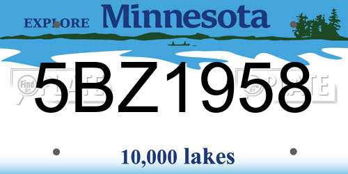 5BZ1958 Minnesota License Plate
