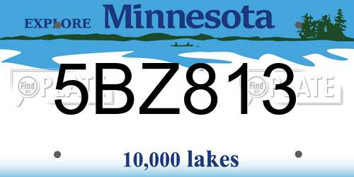 5BZ813 Minnesota License Plate