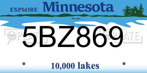 5BZ869 Minnesota License Plate
