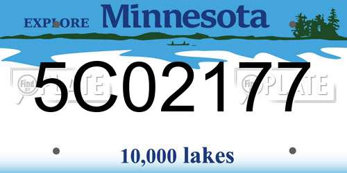 5C02177 Minnesota License Plate