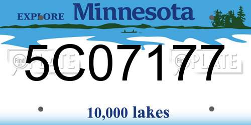 5C07177 Minnesota License Plate
