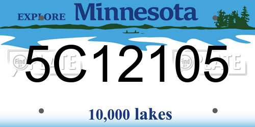 5C12105 Minnesota License Plate