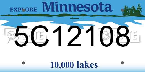 5C12108 Minnesota License Plate