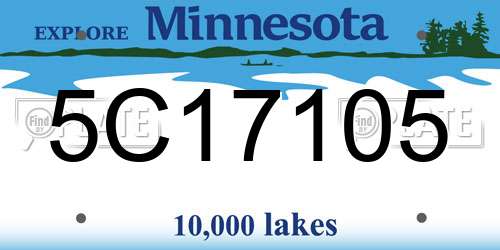 5C17105 Minnesota License Plate