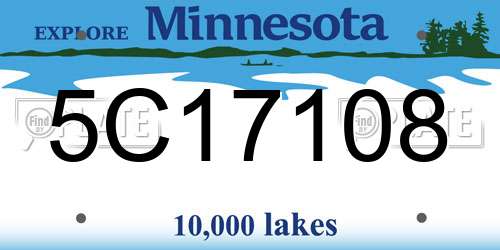 5C17108 Minnesota License Plate