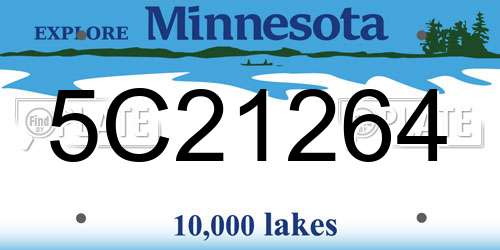 5C21264 Minnesota License Plate