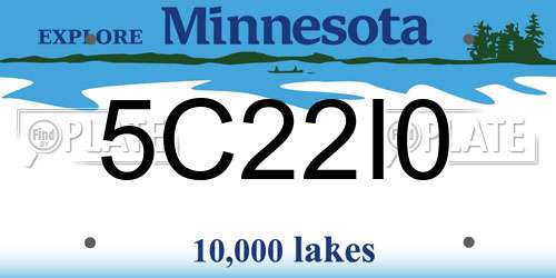 5C22I0 Minnesota License Plate